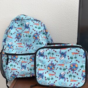 Disney Stitch Backpack with lunch bag 💙🌺